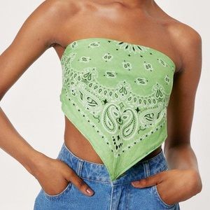 Nasty Gal Green Bandana Tank Top